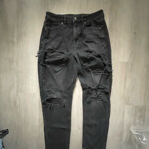 American Eagle Outfitters Black Boyfriend Jeans Distressed